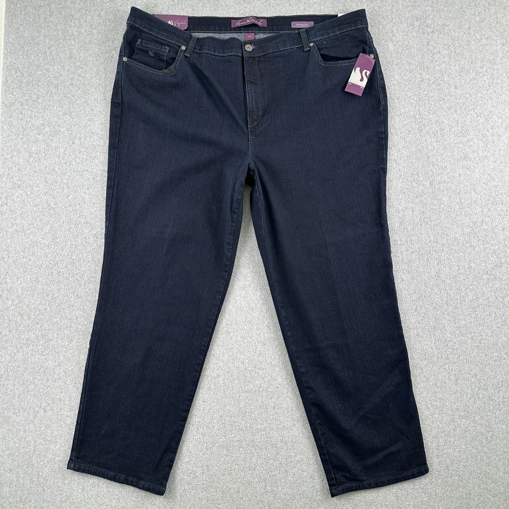 Gloria Vanderbilt Jeans NWT Women 20W Blue Amanda Tapered Rinse Wash‎ Stretch